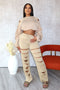 This Is Me Cutout Pants pants EDGE Small Sand